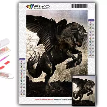 Популярная 5D Diy вышивка крестом животное Пегас картина полная дрель набор для вышивки крестом настенная наклейка домашний декор Full Round 20X30CM
