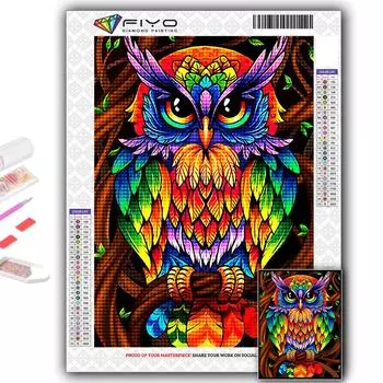 Популярная 5D Diy вышивка крестом животное Сова картина полная дрель набор для вышивки крестом настенная наклейка домашний декор Full Round 20X30CM