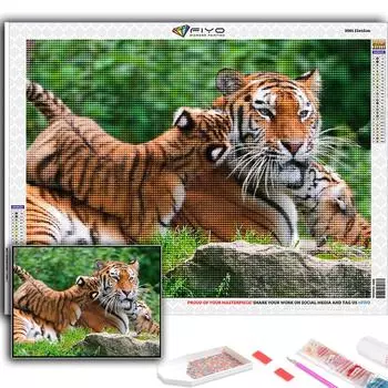 Популярная 5D Diy вышивка крестом животное тигр картина полная дрель набор для вышивки крестом настенная наклейка домашний декор Full Round 20X30CM
