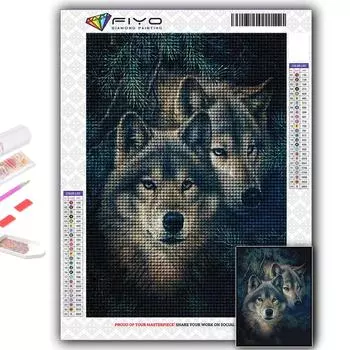 Популярная 5D Diy вышивка крестом животное волк картина полная дрель набор для вышивки крестом настенная наклейка домашний декор Full Round 20X30CM