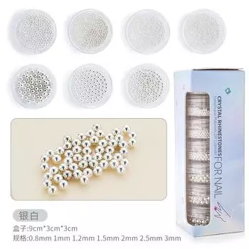 Популярная 7-сетчатая комбинация стальных шариков для нейл-арта, золотая и серебряная, черная бижутерия для нейл-арта, маленький стальной шарик, металлический круглый шарик, украшение своими руками