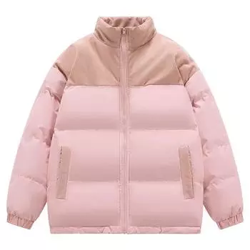 Популярная американская версия контрастного цветового сращивания, модная брендовая теплая парная куртка в том же стиле, модная женская куртка S