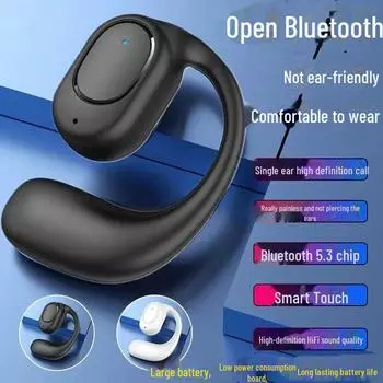 Популярная беспроводная Bluetooth-гарнитура с одним ухом и костной проводимостью Headset (with manual + charging cable)