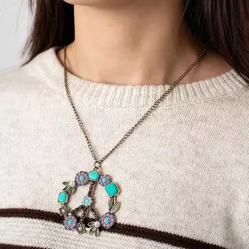 Популярная бижутерия, ретро-ювелирное украшение, инкрустированное жемчугом, LUCKY Wind, антивоенное ожерелье с цветком, женское ожерелье