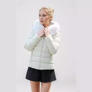 Популярная большая меховая воротниковая короткая пуховая хлопковая одежда женская свободная одежда высокого класса утолщенная зимняя куртка L