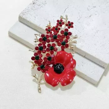 Популярная брошь-цветок со стразами, изысканная индивидуальная женская брошь для костюма, кардигана, корсажа, ювелирное украшение