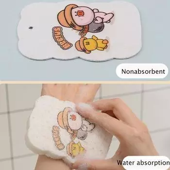 Популярная древесная масса Волшебная губка для чистки кухни Бытовая посудомоечная машина Сжатые мультяшные многоразовые губки Pig