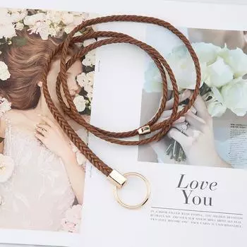 Популярная хлопковая и льняная плетеная веревка на талию с круглой пряжкой, завязанная узлом, с бахромой, пояс-цепочка на талию, женский пояс хаки