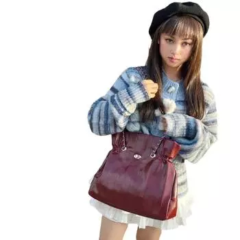 Популярная и модная однотонная простая большая вместительная сумка из мягкой кожи через плечо, супер огненная универсальная женская сумка через плечо красный