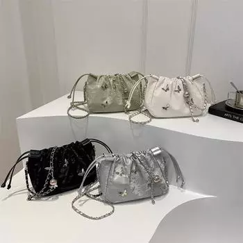 Популярная красивая сумка-ведро для женщин на одно плечо, новая летняя модная сумка через плечо, сумка-мешок