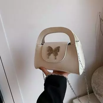 Популярная маленькая квадратная сумка-мессенджер женская нишевая ретро 2024 летняя новая повседневная трендовая сумка через плечо с бантом женская чёрный