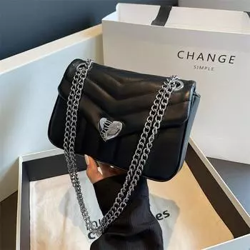 Популярная маленькая сумка с цепочкой и вышивкой, полосатая сумка на плечо, женская корейская модная маленькая квадратная сумка через плечо one size розовый