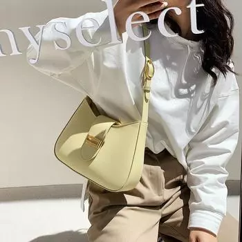 Популярная маленькая сумка женская ниша 2024 новая модная летняя сумка-багет Spice girl сумка через плечо подмышку белый