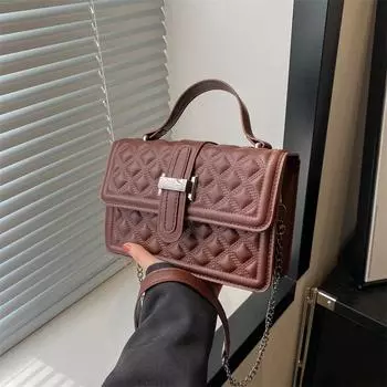 Популярная мода этого года лето 2024 новый тренд повседневная сумка-мессенджер мода простой темперамент плечо маленькая квадратная сумка чёрный