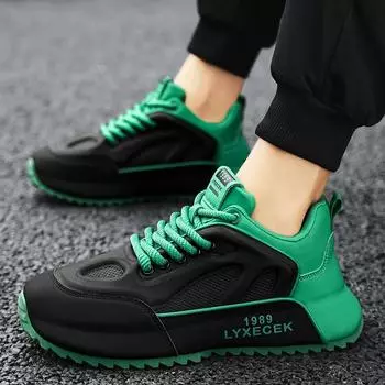 Популярная модная обувь для мужчин, универсальная для повседневного использования весной и осенью. 38 зелёный