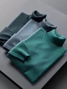 Популярная молодежная толстовка мужская антипиллинговая высококачественная трикотажная водолазка свитер облегающий длинный рукав пуловер однотонный трендовая мужская одежда M