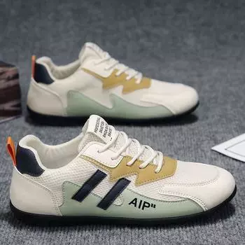 Популярная мужская дышащая обувь для вождения со скользкой сеткой. Модная мужская универсальная удобная обувь. 39 белый