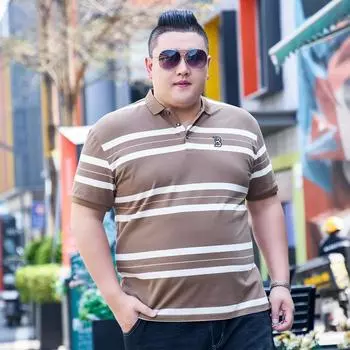 Популярная мужская футболка больших размеров с короткими рукавами и лацканами Fat Man Fat Business Повседневная рубашка-поло большого размера 6XL 2XL