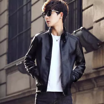 Популярная мужская кожаная куртка в европейском и американском стиле, мужская кожаная куртка Locomotive, флисовая куртка M