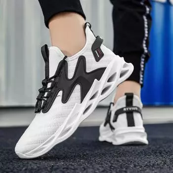 Популярная мужская обувь Blade Tide Shoes, легкие кроссовки Flying Weaving, дышащие повседневные кроссовки для бега Spot Sneakers 39 чёрный