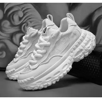 Популярная мужская обувь весна-лето новый однотонный тренд подчеркивающий спортивную и любительскую обувь Douyin та же спортивная обувь универсальная 39 серый