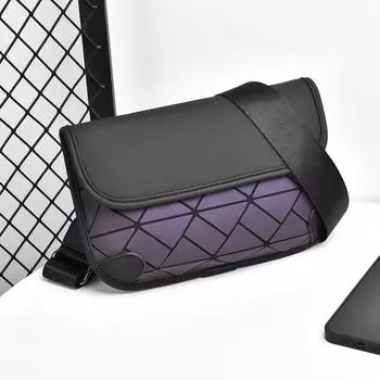 Популярная мужская сумка через плечо в стиле уличной моды: Новый стильный ультратонкий рюкзак через плечо с персонализированным ромбовидным дизайном. 24cm*15cm*3cm