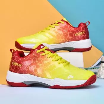 Популярная мужская теннисная обувь, модные удобные и прочные кроссовки - это высококачественная обувь для тренировок по бадминтону на открытом воздухе для молодежи 35 жёлтый