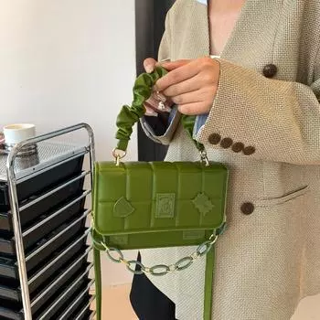 Популярная, небольшая сумка с углублениями, женская модная сумка в иностранном стиле, квадратная, однотонная, простая сумка-мессенджер, сумка для матери и ребенка чёрный