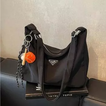 Популярная нейлоновая сумка-тоут большой вместимости для женщин, простая сумка для поездок на работу, модная универсальная сумка-мессенджер