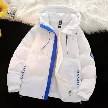 Популярная новая куртка с хлопковой подкладкой, мужская зимняя подростковая теплая хлопковая одежда, модная повседневная поддельная куртка из двух частей с хлопковой подкладкой, мужские топы M