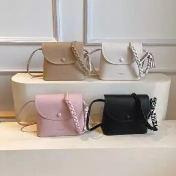 Популярная новая простая сумка в этом году, женская сумка из искусственной кожи, универсальная сумка через плечо, модная тенденция, индивидуальная сумка через плечо розовый