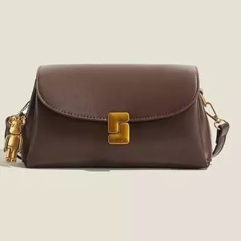 Популярная новая сумка этого года, корейская версия 2024 года со стильной пряжкой, персонализированной цепочкой, маленькая квадратная сумка с диагональным крестом на одно плечо