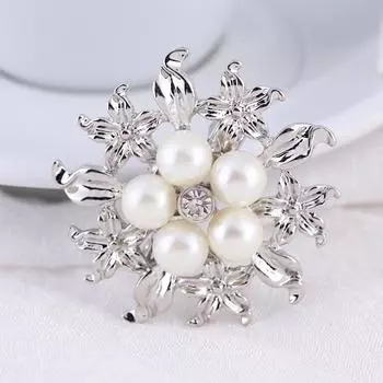 Популярная одежда, персональная, универсальная, ретро, брошь-лепесток со стразами и жемчугом