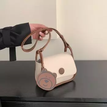 Популярная однотонная ретро-сумка 2024 года, новая модная простая сумка-мессенджер на одно плечо, повседневная сумка-седло для поездок на работу белый