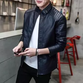 Популярная осенне-зимняя новая кожаная куртка Locomotive, мужская повседневная куртка, мужская кожаная куртка корейской версии M