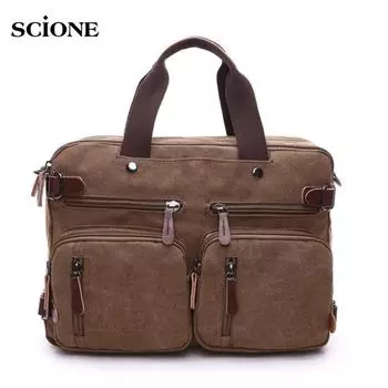 Популярная парусиновая кожаная дорожная сумка, дорожная сумка, многофункциональная сумка на плечо чёрный