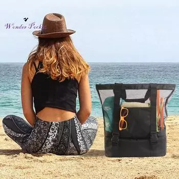 Популярная пляжная большая сумка, моющаяся, прозрачная, прочная зелёный