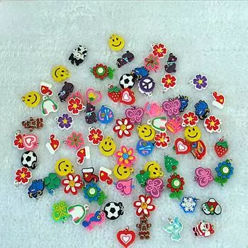 Популярная подвеска из мягкого клея ПВХ: Браслет из резинок с радужным рисунком и железным кольцом.