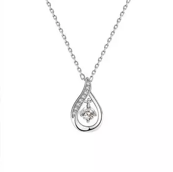 Популярная подвеска-капля с платиновым покрытием 925 пробы [gulamu jewelry] ожерелье, форма, женщины, гипоаллергенный, серебро,