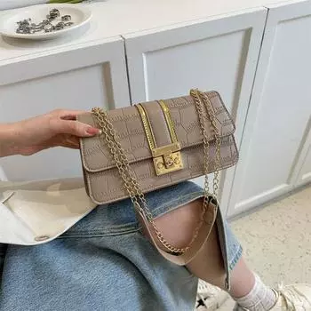 Популярная простая маленькая квадратная сумка 2024 года, новая модная тенденция, сумка через плечо, простая сумка-мессенджер, сумка под мышкой, женская сумка чёрный