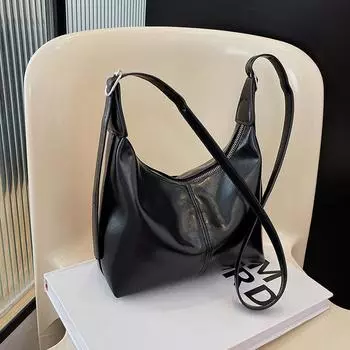 Популярная простая однотонная повседневная ретро-сумка женская летняя модная сумка через плечо подмышкой коричневый