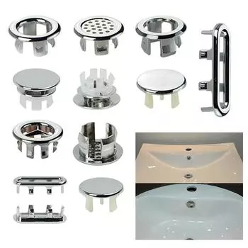 Популярная раковина, круглое кольцо, запасная крышка для перелива, кольцо для пролитой воды, 1 шт., пластиковая хромированная отделка, принадлежности для ванной комнаты, керамическая раковина 1