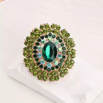 Популярная ретро атмосферная зеленая брошь преувеличенный большой размер брошь одежда пиджак костюм декоративные аксессуары зелёный