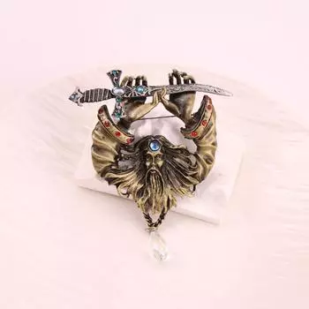 Популярная ретро-брошь пирата, персонализированная модная средневековая брошь, модная атмосферная одежда, украшение для блейзера