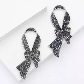Популярная роскошная брошь-бантик из сплава со стразами, изысканная универсальная женская одежда, украшение на корсаж