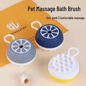 «Популярная щетка для купания домашних животных: Силиконовая массажная расческа для удаления линяющей шерсти у кошек и собак. PP10-202 тёмно-синий