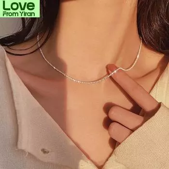 Популярная серебряная блестящая цепочка на ключицы, колье-колье, воротник для женщин, ювелирные изделия, подарок на свадьбу, вечеринку, день рождения
