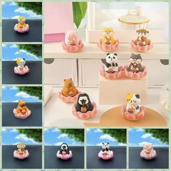 Популярная статуэтка Будды в виде лотоса, дерева, рыбы, свиньи, украшения для автомобиля, милая и изысканная статуэтка из смолы, украшение для стола