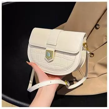 Популярная сумка этого года 2024 года, новая женская сумка через плечо с каменным узором, высококачественная сумка-мессенджер в иностранном стиле, универсальная седельная сумка коричневый