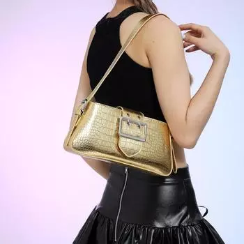 Популярная сумка этого года 2024 года, зимняя новая простая модная сумка через плечо, трендовая простая сумка через подмышку, маленькая квадратная сумка для женщин чёрный